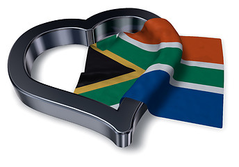 Image showing flag of the Republic of South Africa and heart symbol - 3d rendering