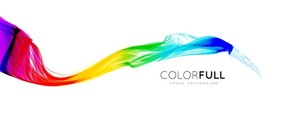 Image showing Colorful gradient wave of rainbow color on a white background