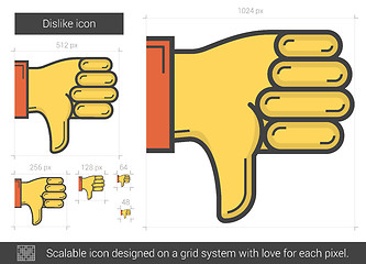 Image showing Dislike line icon.