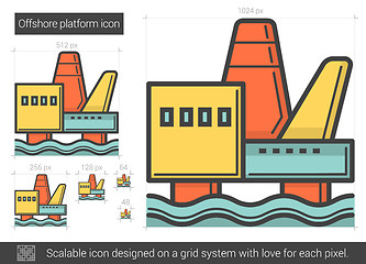 Image showing Offshore platform line icon.