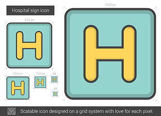 Image showing Hospital sign line icon.