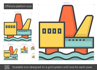 Image showing Offshore platform line icon.