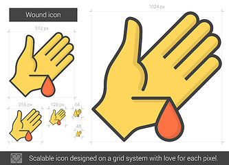 Image showing Wound line icon.