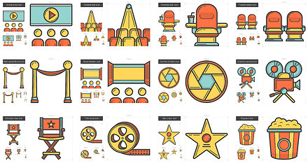 Image showing Cinema line icon set.