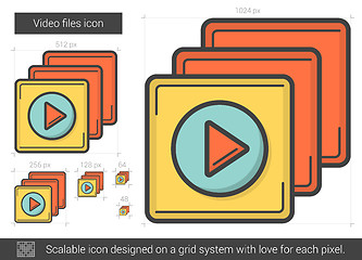 Image showing Video files line icon.