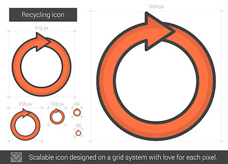 Image showing Recycling line icon.