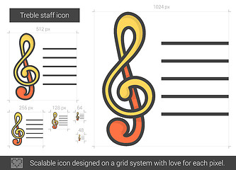 Image showing Treble staff line icon.