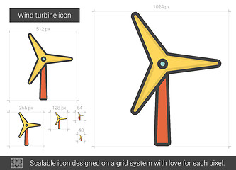 Image showing Wind turbine line icon.