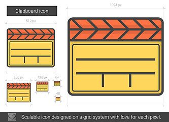 Image showing Clapboard line icon.