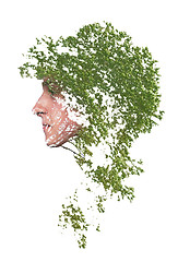 Image showing Double exposure of man with funky hairstyle