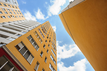 Image showing wide angle shot of new residential buildings