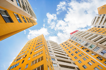 Image showing wide angle shot of new residential buildings