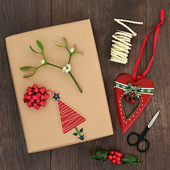 Image showing Christmas Present Gift Wrapping
