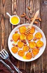Image showing apricots with honey