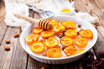 Image showing apricots with honey