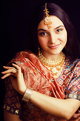 Image showing beauty sweet indian girl in sari smiling