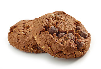 Image showing Chocolate and nut cookies