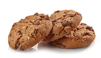 Image showing Chocolate and nut cookies