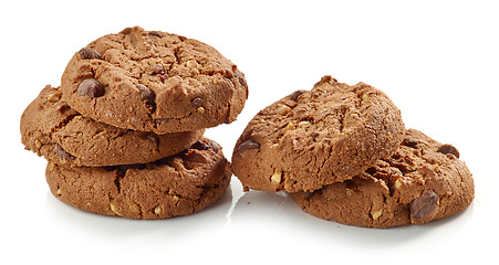 Image showing Chocolate and nut cookies