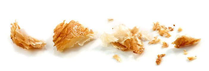 Image showing Croissant crumbs macro 