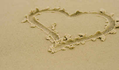 Image showing heart on sand