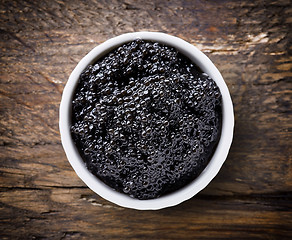 Image showing Bowl of black caviar