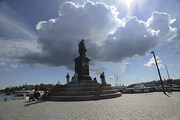 Image showing STOCKHOLM, SWEDEN  – JUNE 15, 2017: a monument to King Gustav 