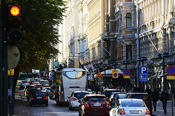 Image showing HELSINKI, FINLAND – OCTOBER 2, 2016: Pohjoisesplanadi - street