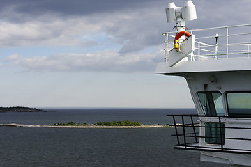 Image showing deckhouse of ship against the sea