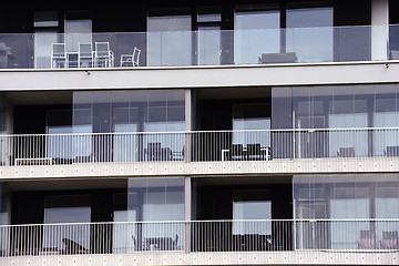 Image showing glazed loggias of a modern building