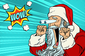 Image showing Wow Santa Claus Christmas character emotional reaction