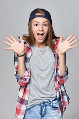 Image showing Excited of joy girl