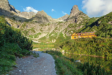 Image showing Panorama of Zelene pleso lake valley in Tatra Mountains, Slovakia, Europe