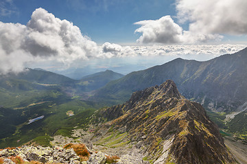 Image showing View on high Tatra Mountains from Jahnaci stit peak, Slovakia, Europe