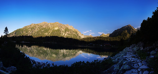 Image showing Panorama of Popradske pleso lake valley in Tatra Mountains, Slovakia, Europe