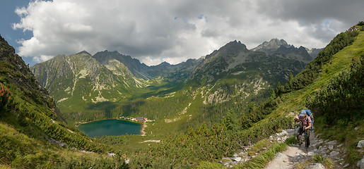 Image showing Panorama of Popradske pleso lake valley in High Tatra Mountains, Slovakia, Europe