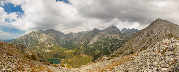 Image showing Panorama of Popradske pleso lake valley in Tatra Mountains, Slovakia, Europe