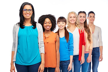 Image showing international group of happy smiling women