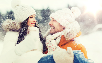 Image showing happy couple outdoors in winter
