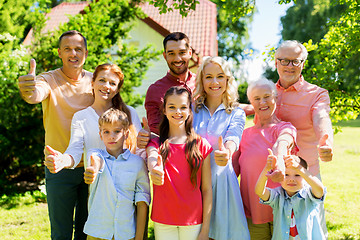 Image showing happy family portrait in summer garden