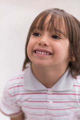 Image showing little boy who looking up