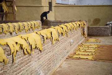 Image showing Old tannery in Fez, Morocco