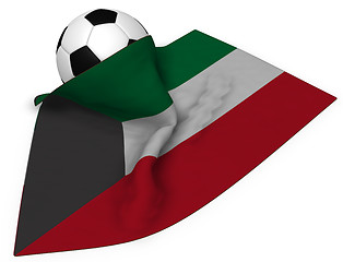 Image showing soccer ball and flag of kuwait - 3d rendering