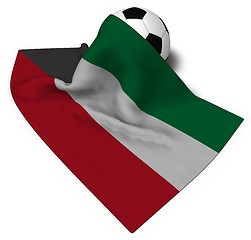 Image showing soccer ball and flag of kuwait - 3d rendering