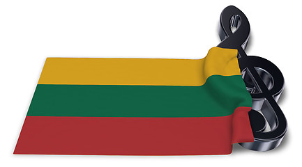 Image showing clef symbol and flag of lithuania - 3d rendering