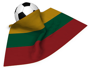 Image showing soccer ball and flag of lithuania - 3d rendering