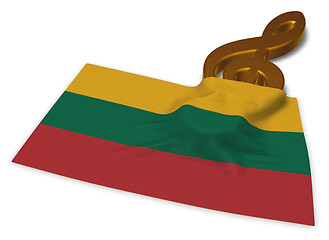 Image showing clef symbol and flag of lithuania - 3d rendering