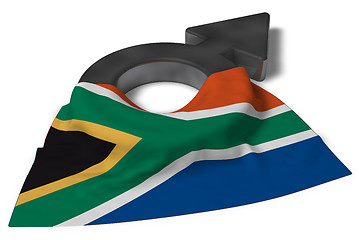 Image showing mars symbol and flag of south africa - 3d rendering