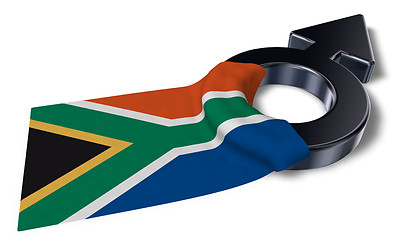 Image showing mars symbol and flag of south africa - 3d rendering