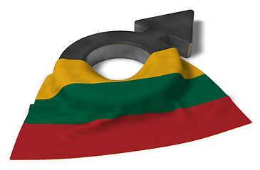 Image showing mars symbol and flag of lithuania - 3d rendering